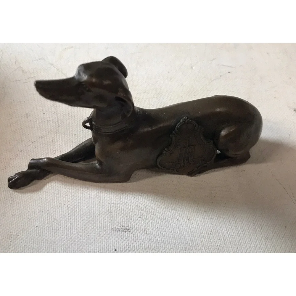 Antique The Wrigley Building Chicago Bros WHIPPET GREYHOUND SOUVENIR Bronze Dog